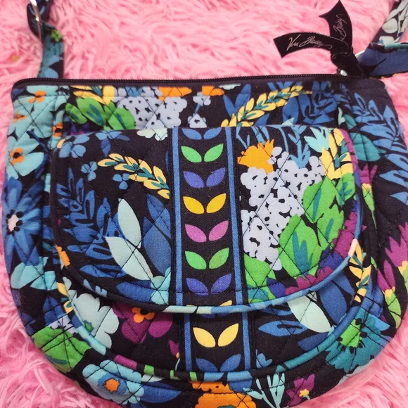 Vera Bradley Blue Floral Crossbody Bag - Picture 2 of 4